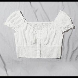 Schiffy Button Front Crop Top